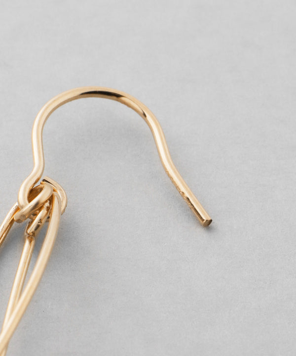 Pearl x Cross Line Earrings [K14GF]