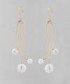 Pearl x Cross Line Earrings [K14GF]