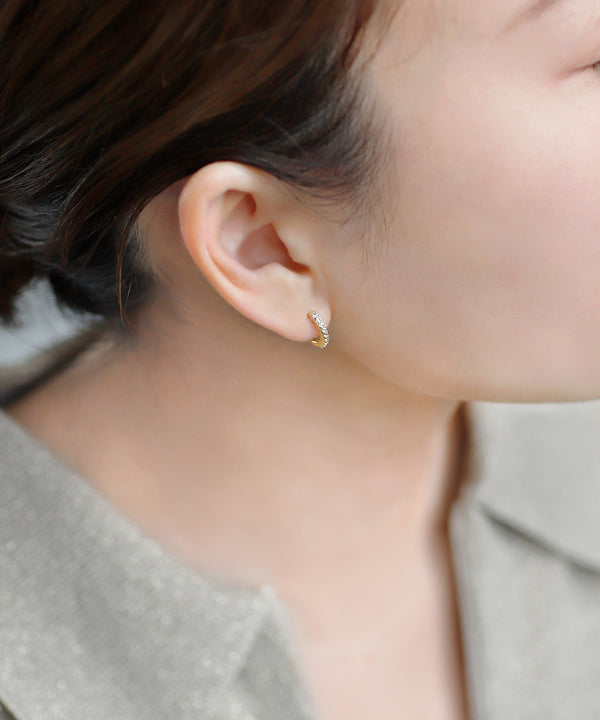 ビジューフープピアス[silver925]