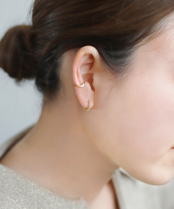 ビジューフープピアス[silver925]