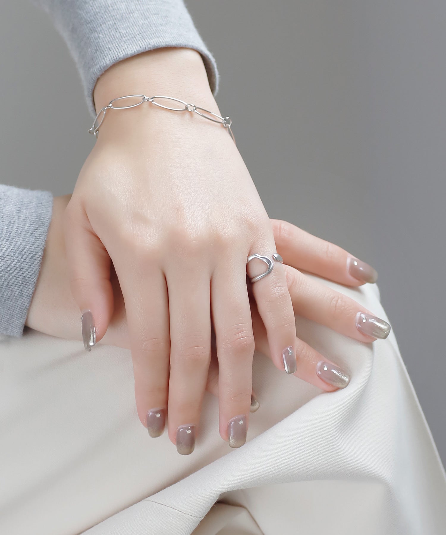 ANEMONE】マットメタルニュアンスピンキーリング｜アネモネ