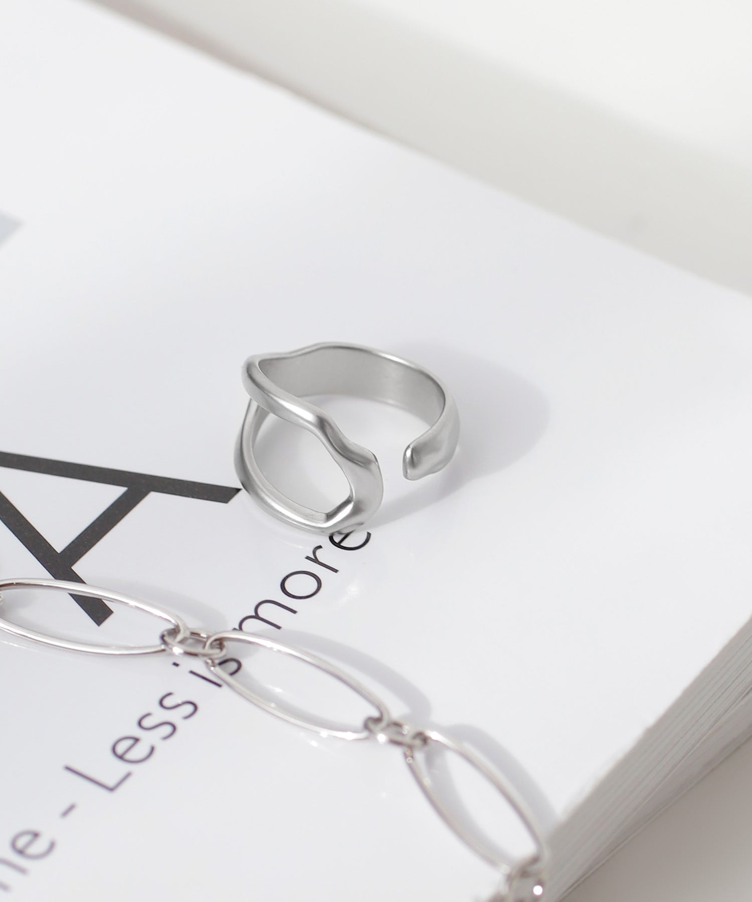 ANEMONE】マットメタルニュアンスピンキーリング｜アネモネ