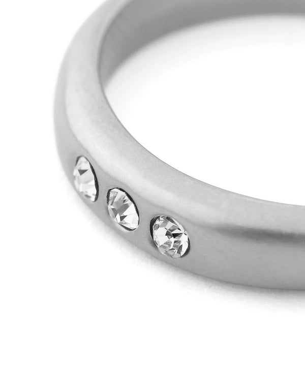 3-bead x matte metal pinky ring
