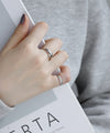 3-bead x matte metal pinky ring