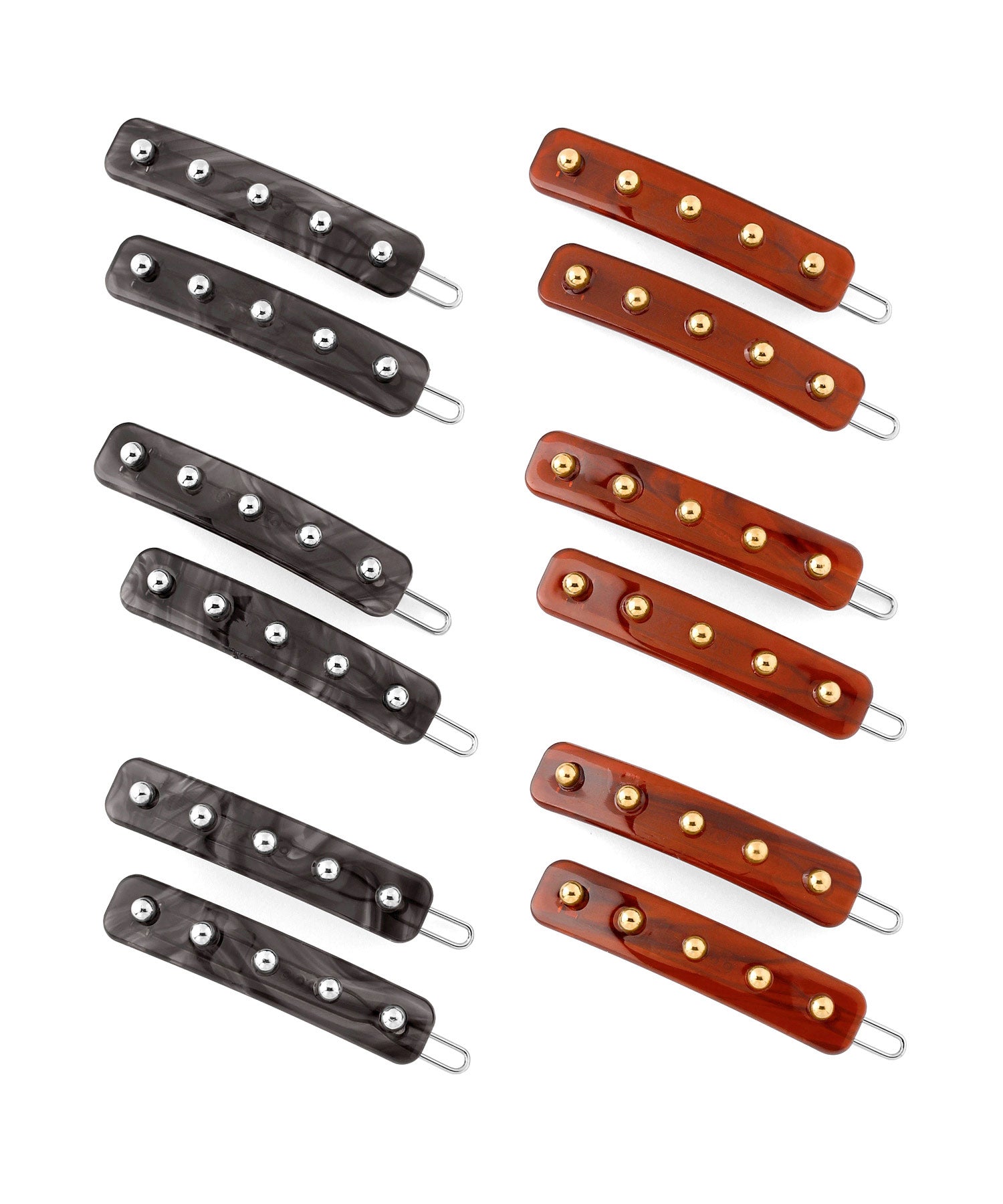 ANEMONE】スタッズスクエアヘアピン[2本セット]｜アネモネ・シエナロゼ