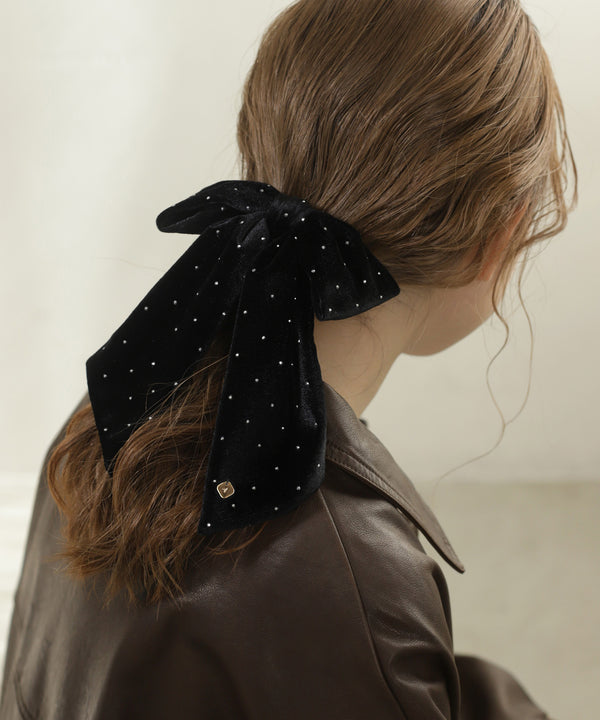 ビジューベロアリボンバンス