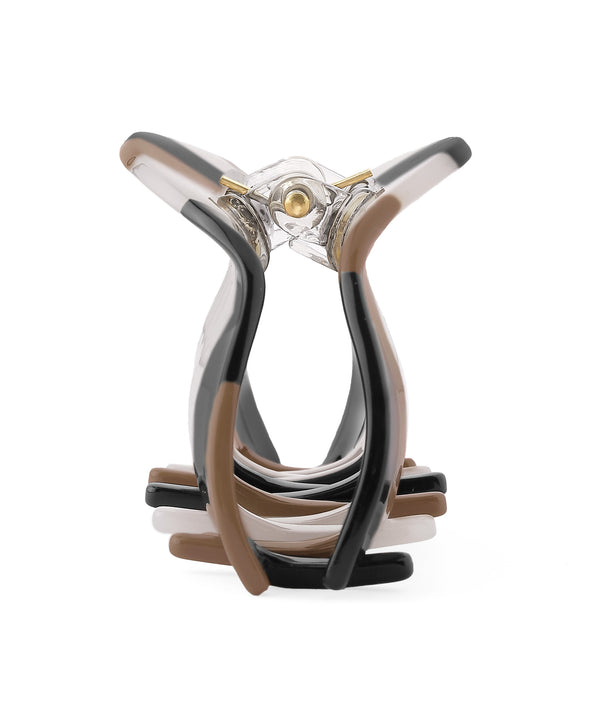 Multi-border Half Moon Claw Clip