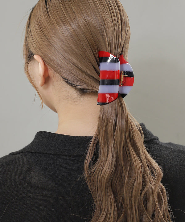 Multi-border Half Moon Claw Clip