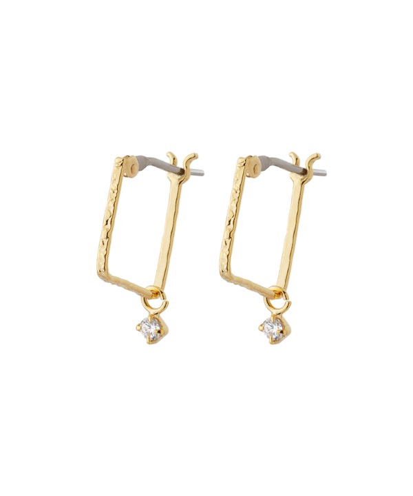 ビジュー×スクエアピアス[Sheerchic]