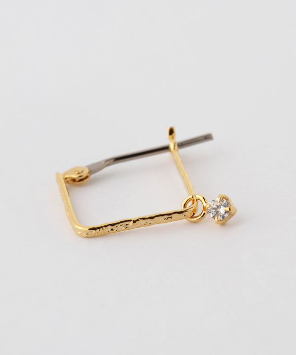 ビジュー×スクエアピアス[Sheerchic]