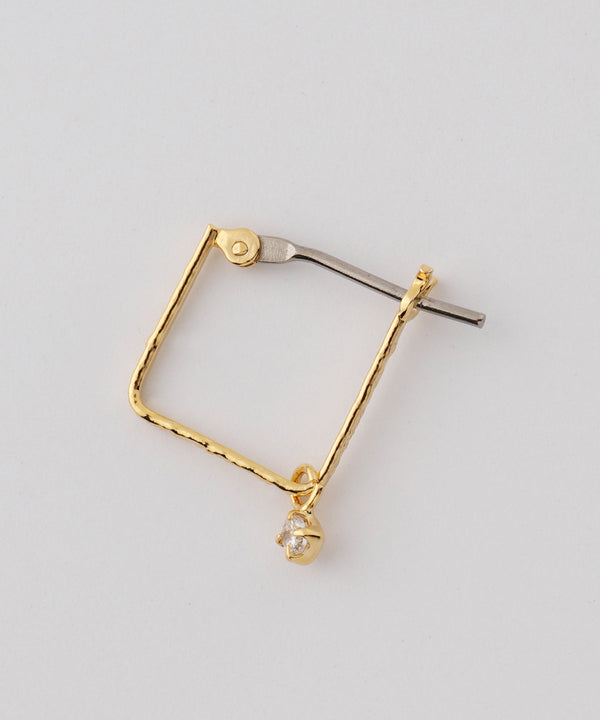 ビジュー×スクエアピアス[Sheerchic]
