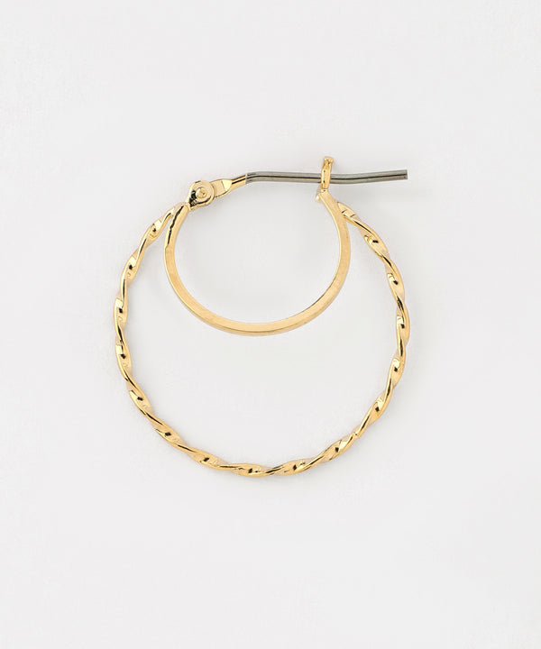 Twisted Double Line Hoop Earrings [Sheerchic]