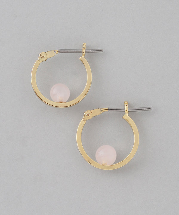 Natural stone hoop earrings [Sheerchic]