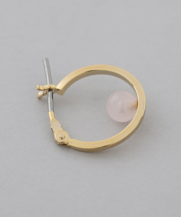 Natural stone hoop earrings [Sheerchic]