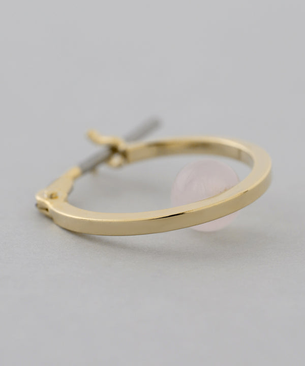 Natural stone hoop earrings [Sheerchic]