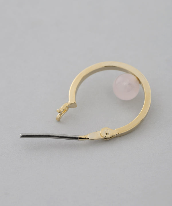 Natural stone hoop earrings [Sheerchic]