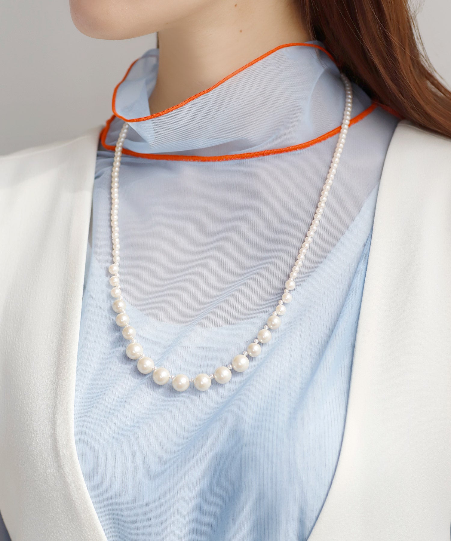 ☆極美品☆リアルパール　3連グラデーションパールネックレス　シルバー ANEMONE】グラデーションパールネックレス｜SANPO ONLINE(サンポー