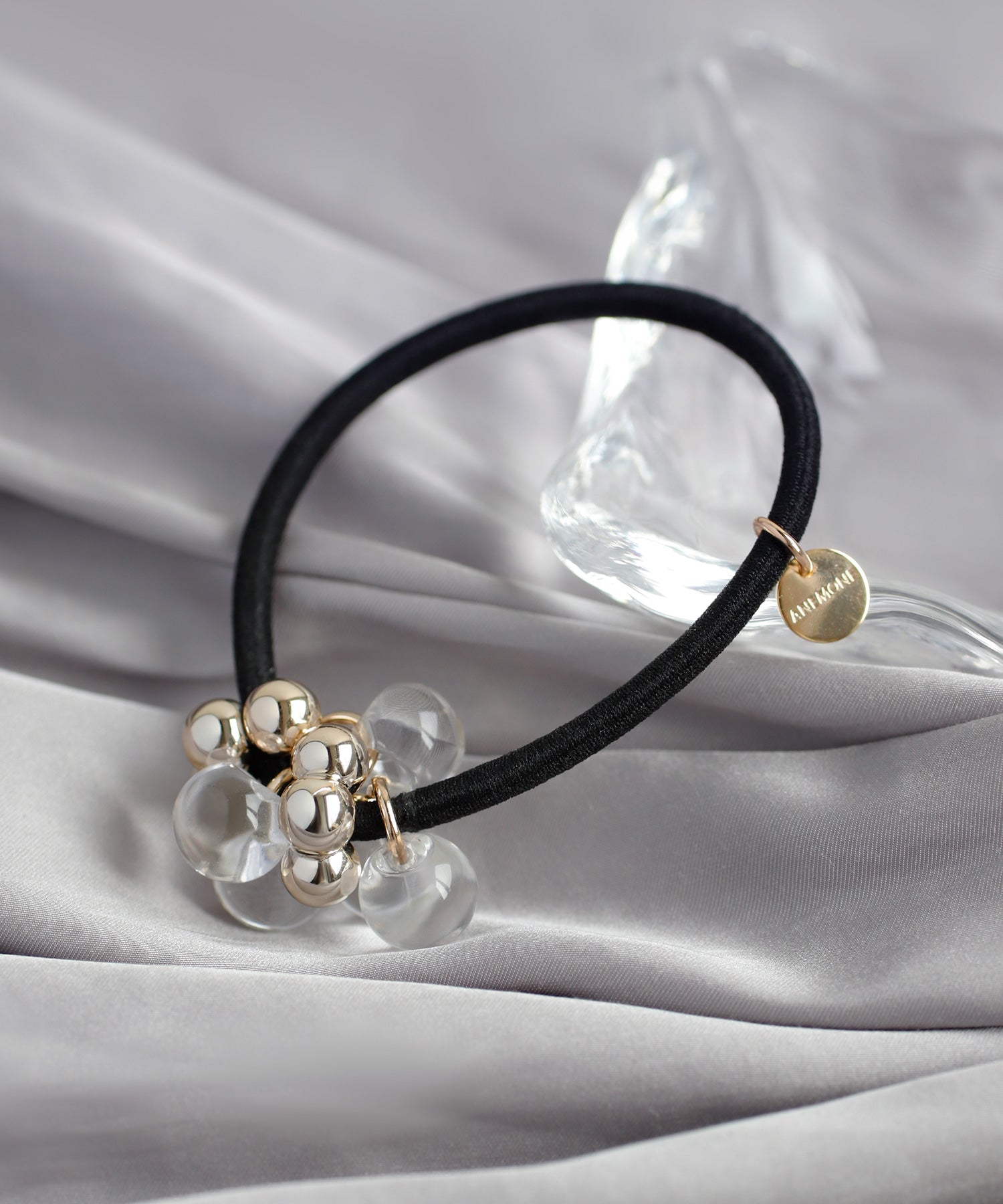 ANEMONE】クリア×メタルスフィアヘアゴム｜アネモネ・シエナロゼ