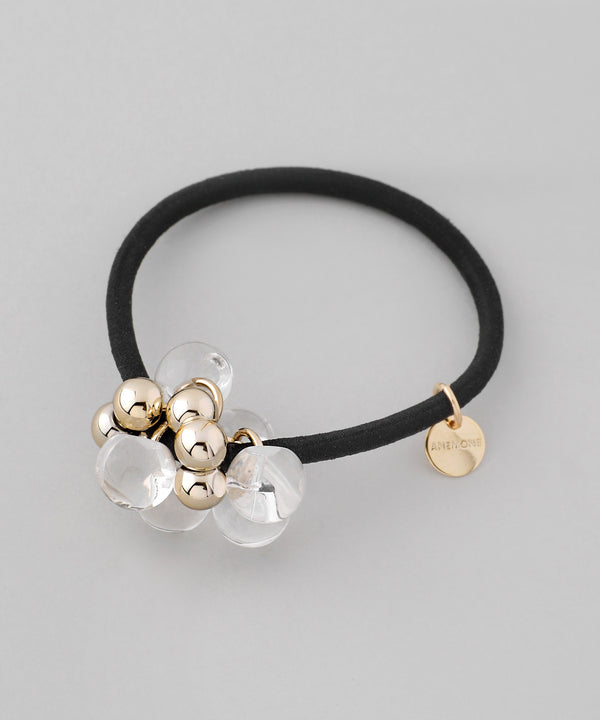 ANEMONE】クリア×メタルスフィアヘアゴム｜アネモネ・シエナロゼ