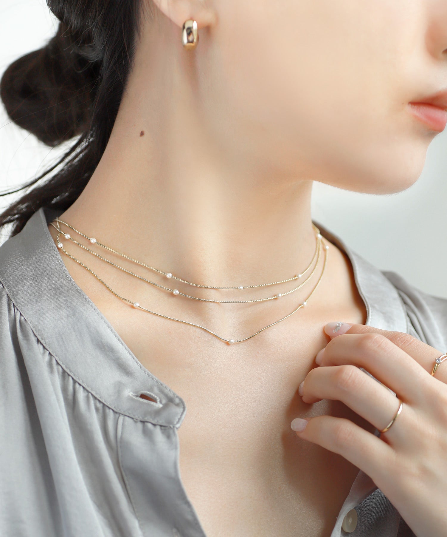 ANEMONE】ステーションパール3連ネックレス｜SANPO ONLINE(サンポー