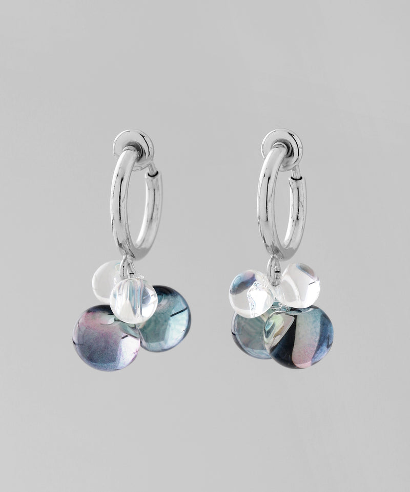 Clear Color Sphere Hoop Earrings
