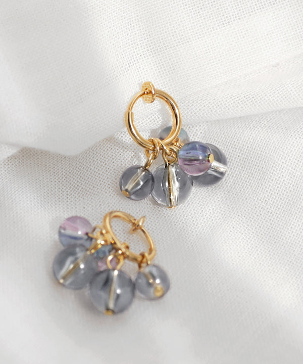 Clear Color Sphere Hoop Earrings