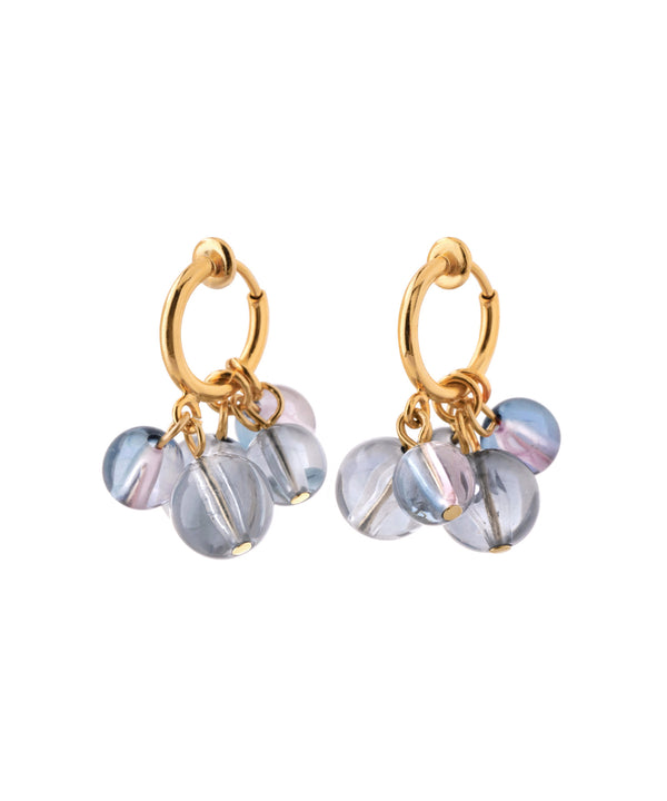 Clear Color Sphere Hoop Earrings