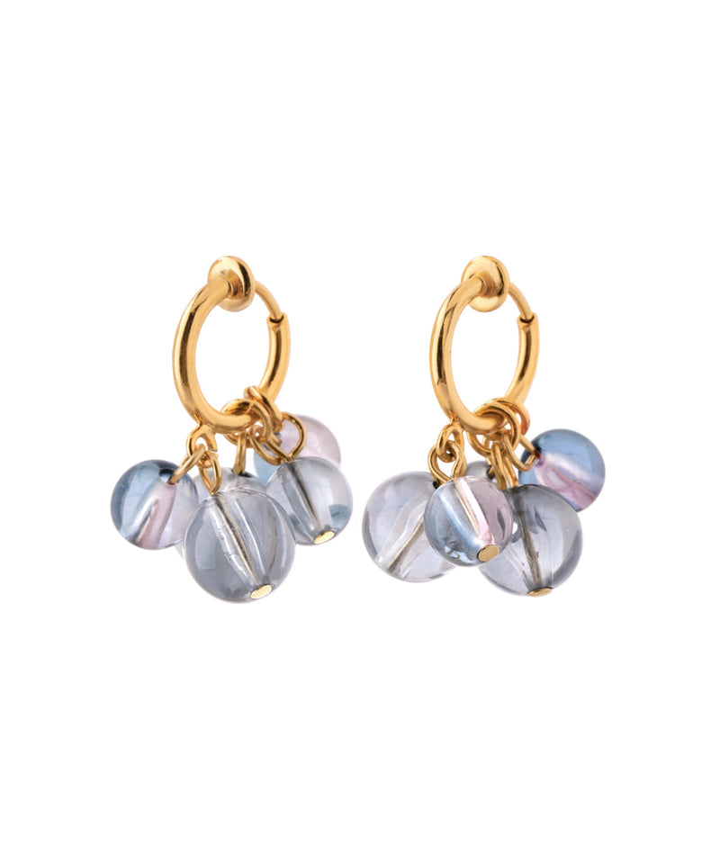 Clear Color Sphere Hoop Earrings