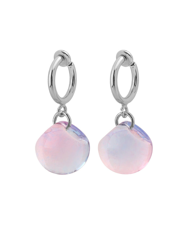 クリアカラースフィアフープイヤリング