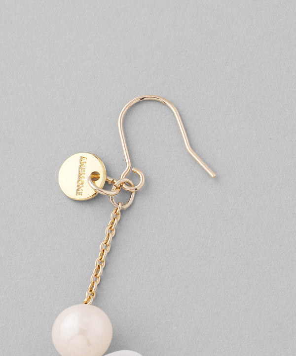 パール×ホワイトフラワーピアス[Hanayome]