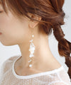 パール×ホワイトフラワーピアス[Hanayome]