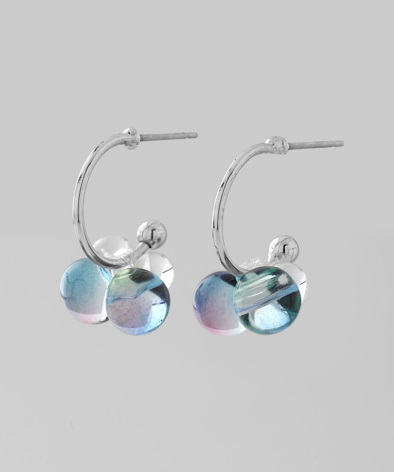 Clear Color Sphere Hoop Earrings