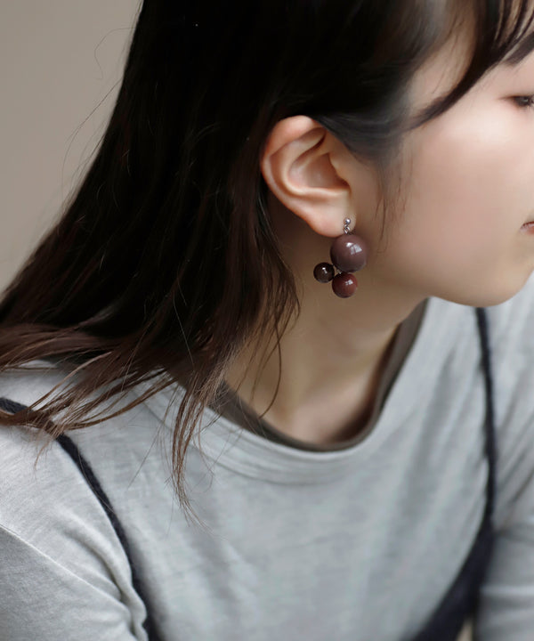 カラースフィアバックキャッチピアス[Ownideal]