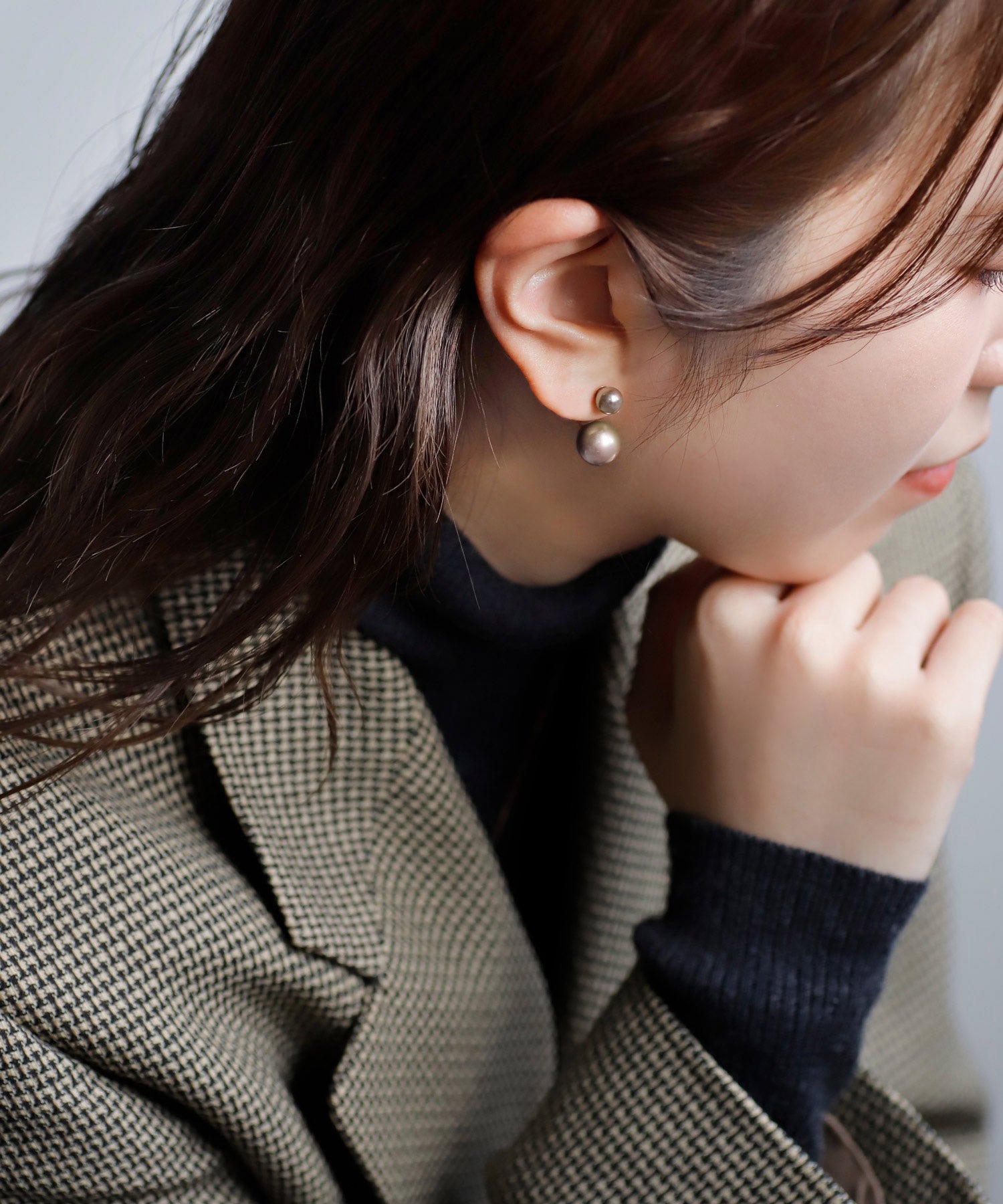 mimi33】パール2WAYバックキャッチピアス[Sheerchic]｜アネモネ