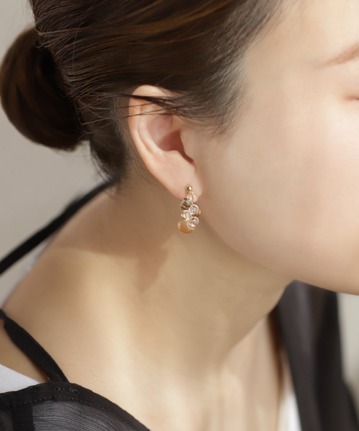 ANEMONE】クリアカラースフィアピアス｜アネモネ・シエナロゼ