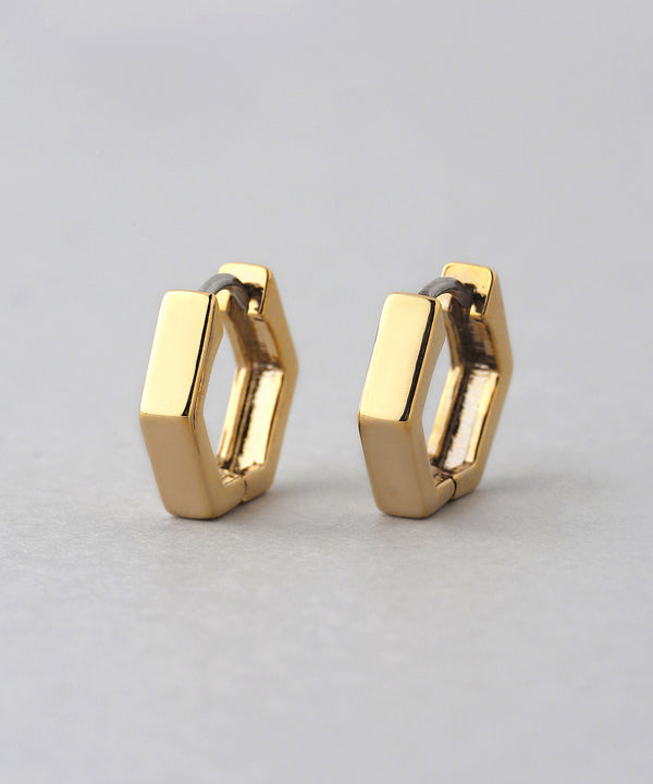 ヘキサゴンミニフープピアス