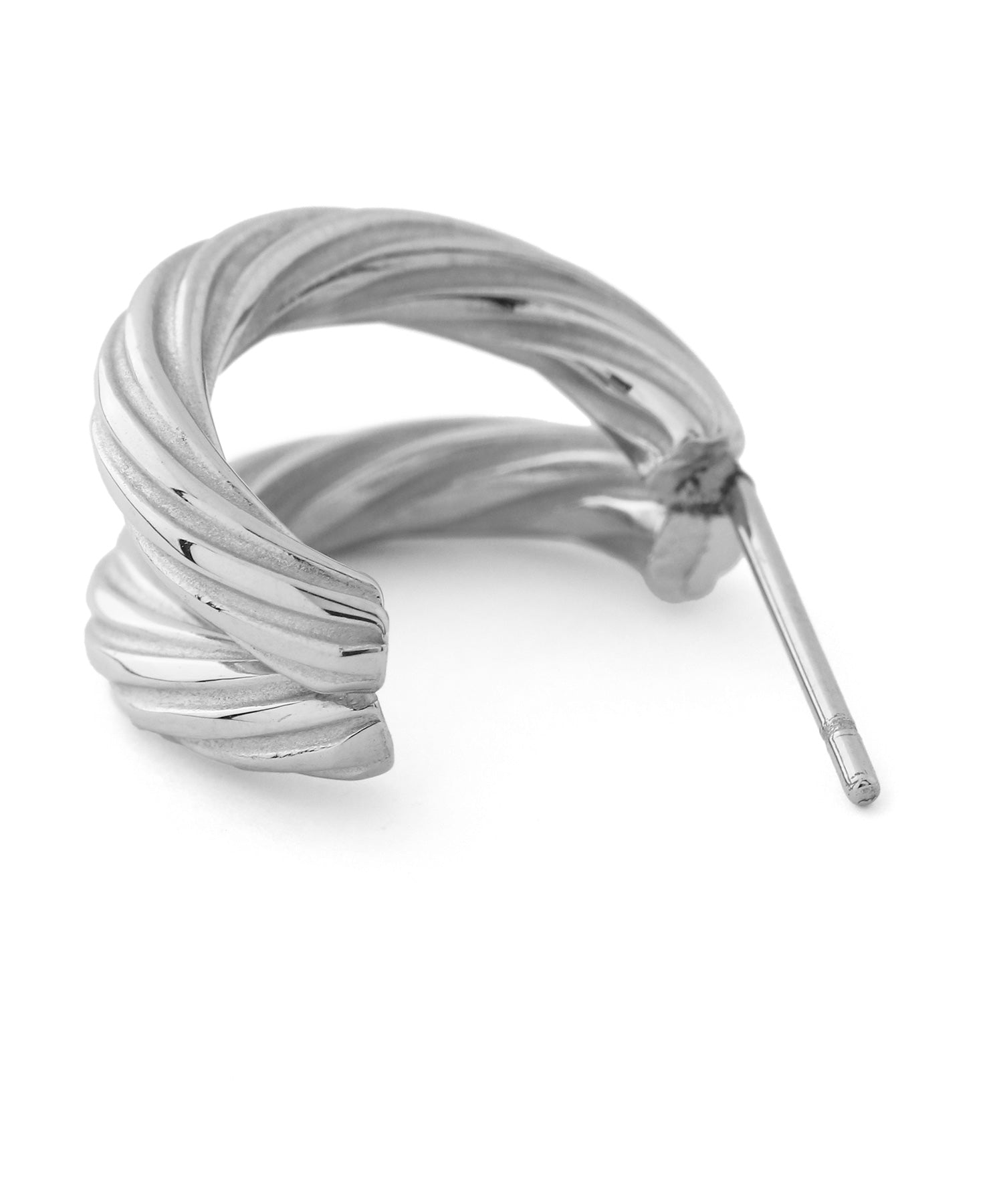ANEMONE] [Stainless Steel] Double Line Hoop Earrings | Anemone