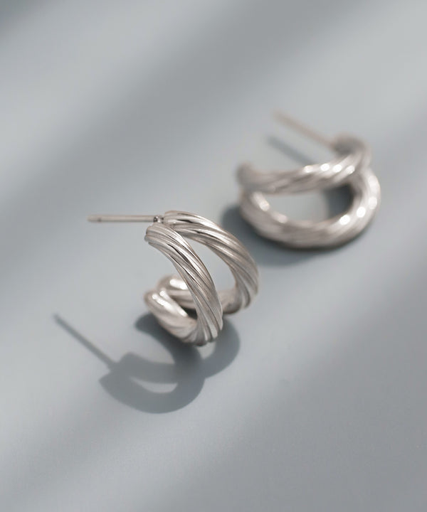 【ステンレス】ダブルラインフープピアス