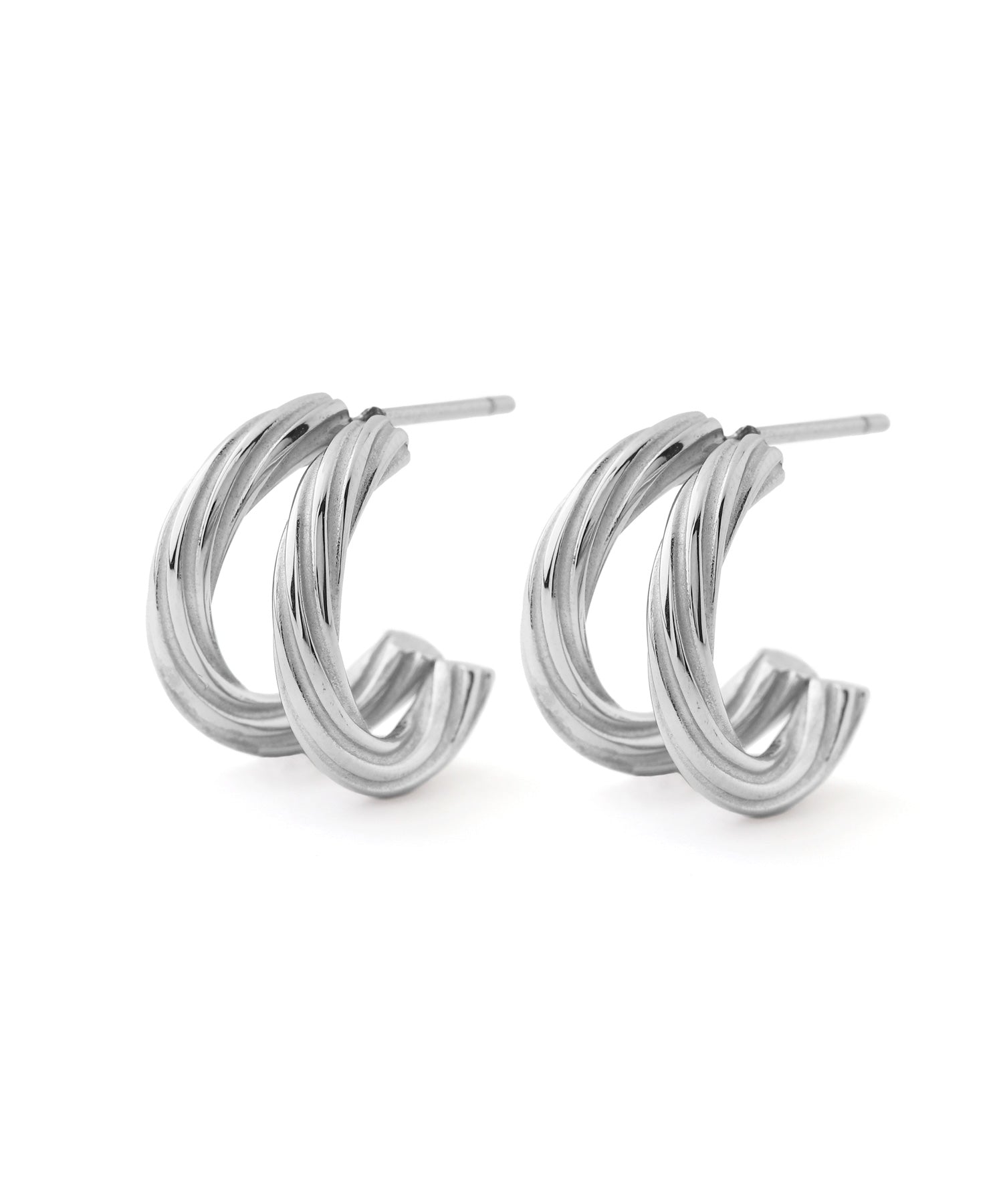 ANEMONE】【ステンレス】ダブルラインフープピアス｜アネモネ