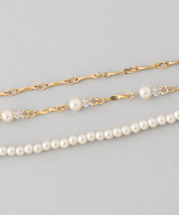 パールチェーン3連ブレスレット