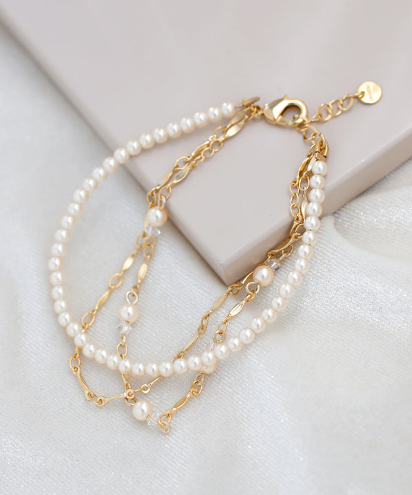パールチェーン3連ブレスレット