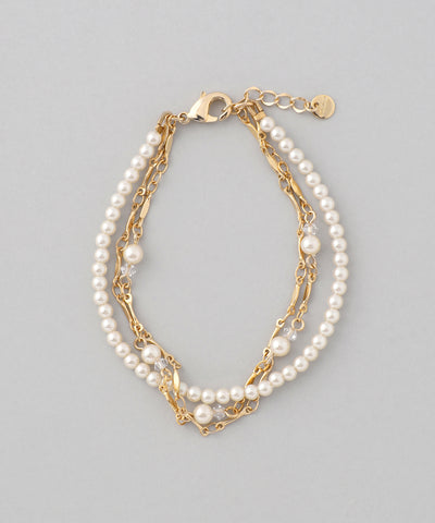 パールチェーン3連ブレスレット