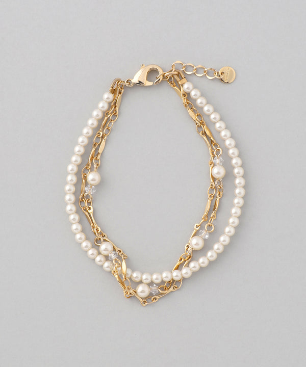 パールチェーン3連ブレスレット