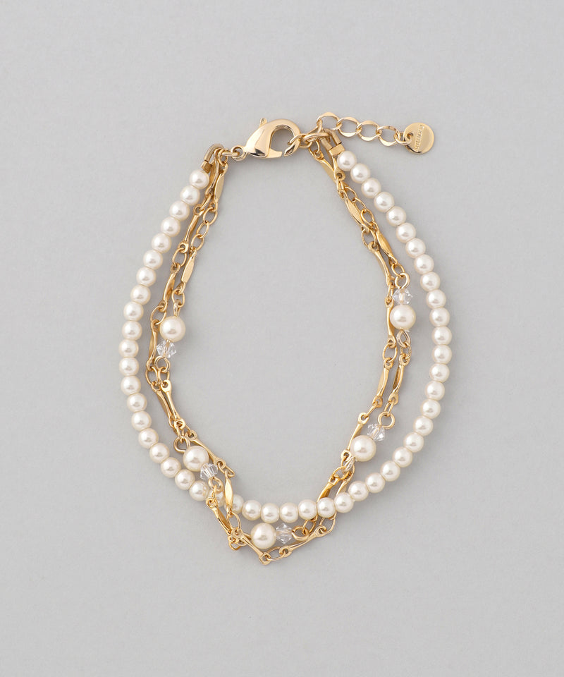 パールチェーン3連ブレスレット