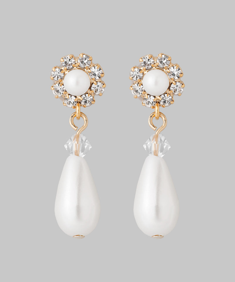 ビジューフラワー×パールピアス