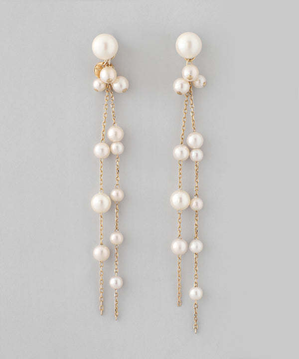 Sweet Pea ダイヤ パールチェーンループピアス 片耳 K18 Sweet Pea ダイヤ パールチェーンループピアス 片耳 K18 Sweet Pea