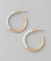 パール×メタルフープピアス