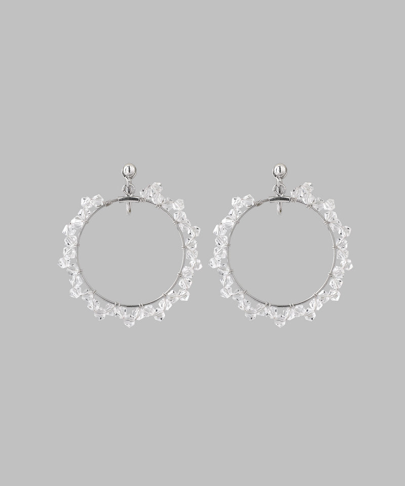 Clear Bead Circle Earrings