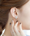 ラウンドビジューピアス