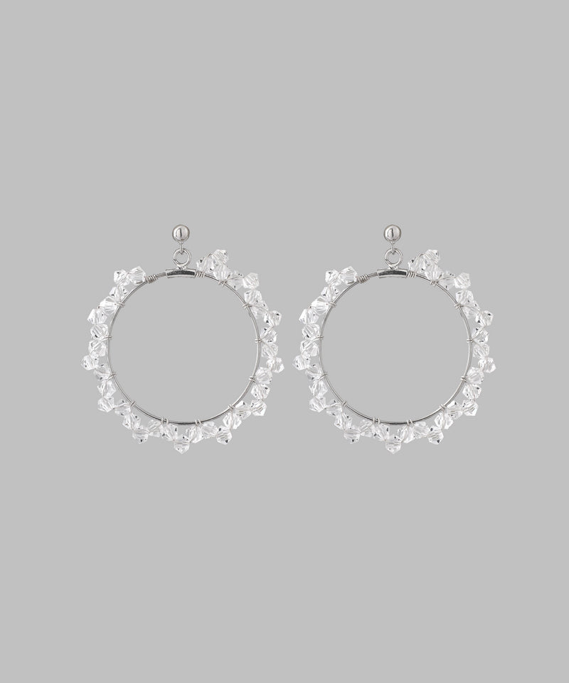 Clear Bead Circle Earrings
